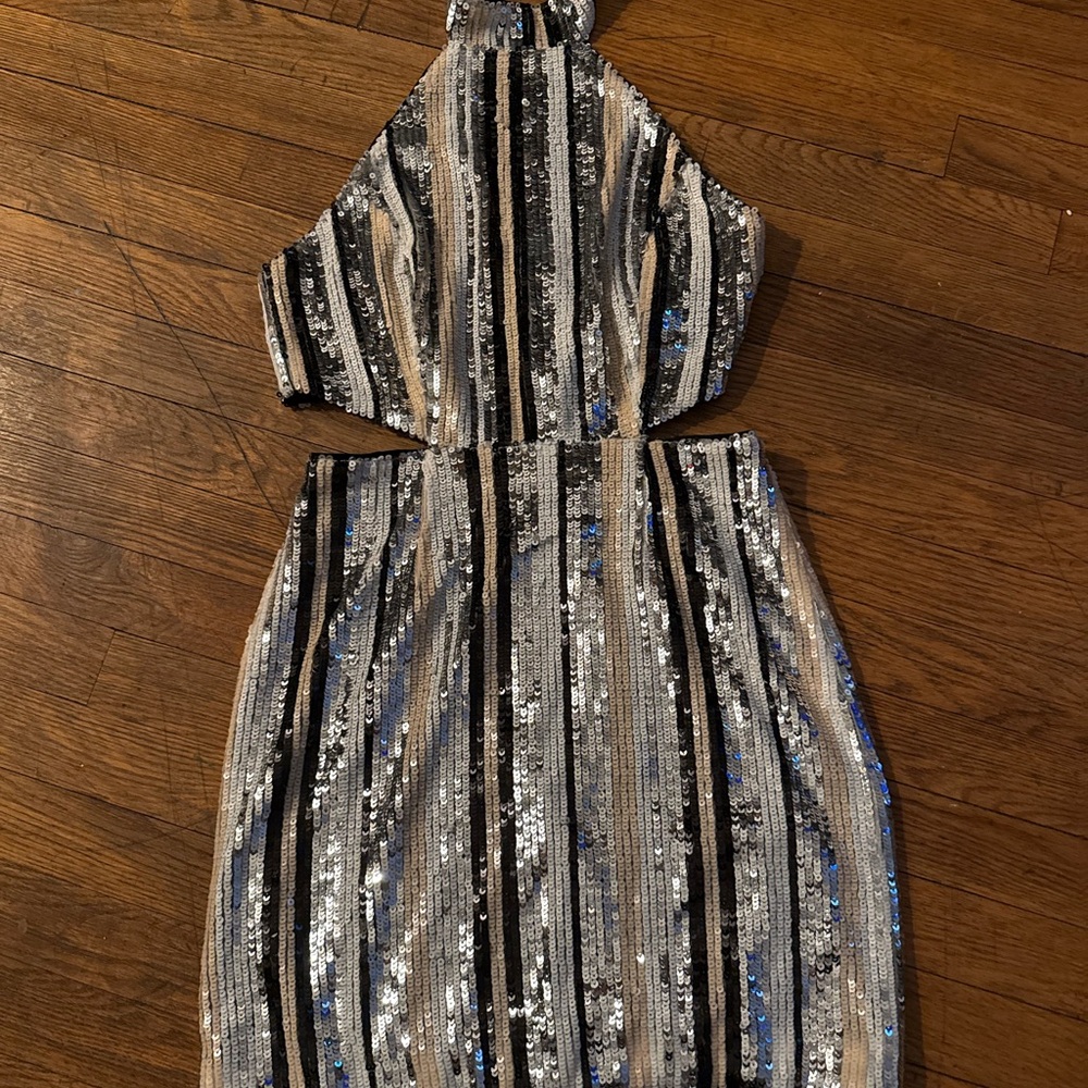NBD Striped Sequin Dress